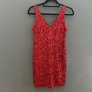 Red Sequin Mini Dress Sz Women’s Small